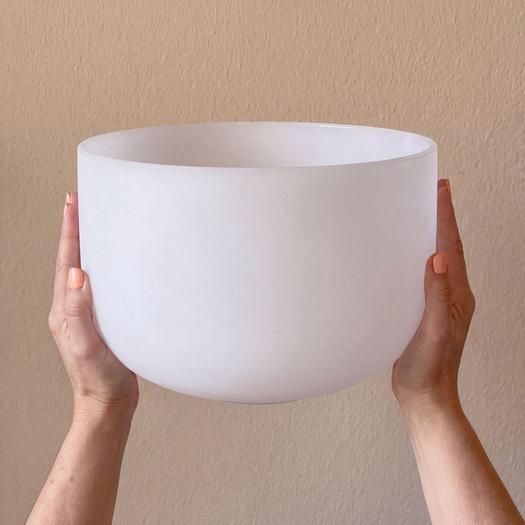 Sonobowl Kristallklangschale Frosted 13" - Ton D
