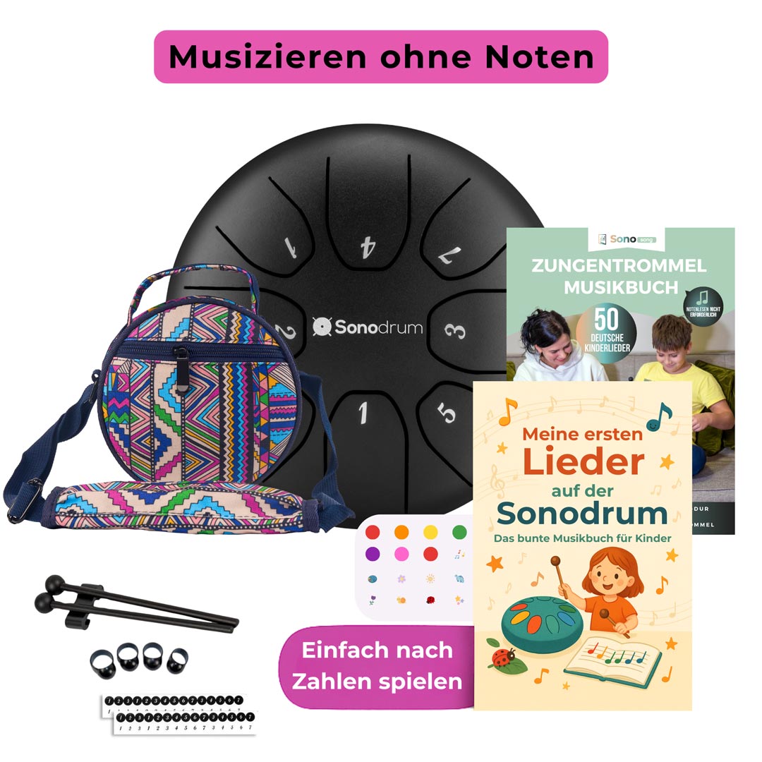 sonodrum standard 14cm kinder starter set schwarz