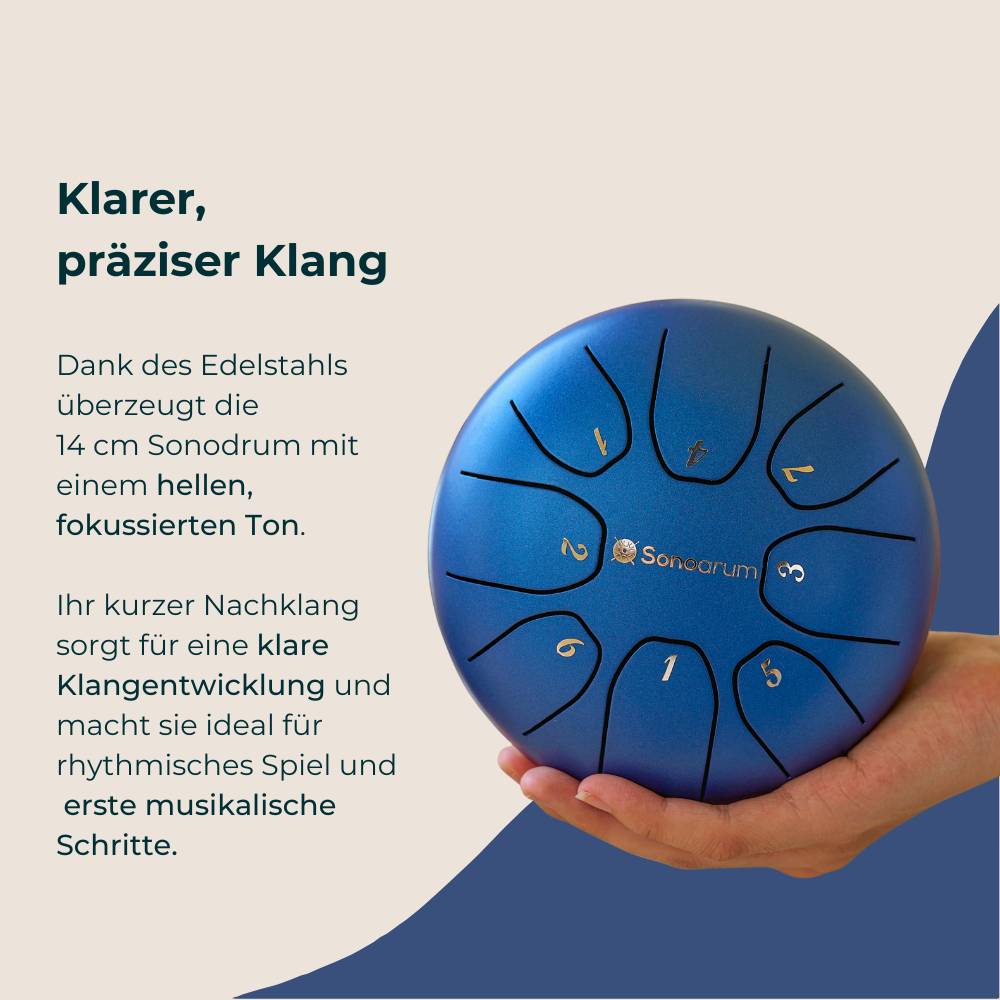 Sonodrum Zungentrommel für Kinder – handgefertigt in C-Dur, kleine Größe, robust und leicht spielbar