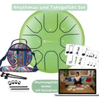 Sonodrum „Standard“ Rhythmus-Set – Zungentrommel (14/20 cm) + Happy Beatz Lernkarten & Videokurs | Floh im Ohr TV