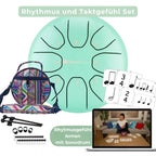 Sonodrum „Standard“ Rhythmus-Set – Zungentrommel (14/20 cm) + Happy Beatz Lernkarten & Videokurs | Floh im Ohr TV