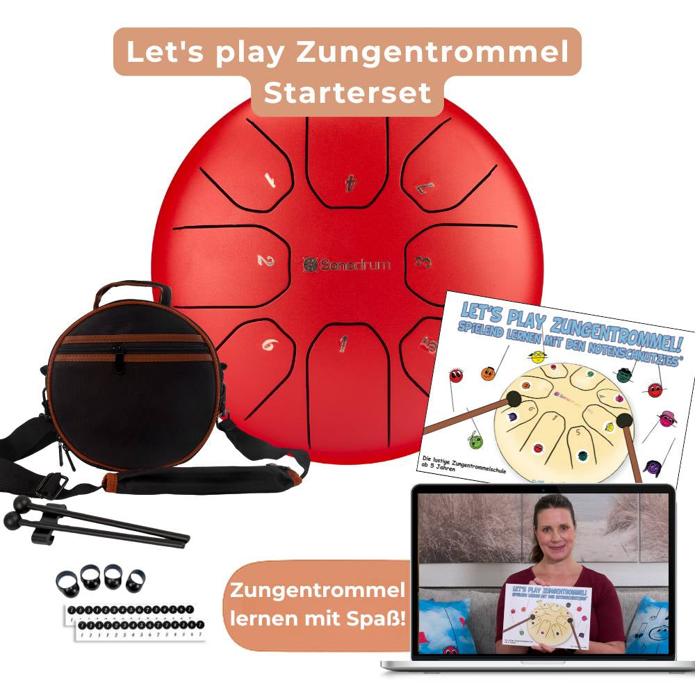 Sonodrum „Standard“ – Let’s Play Zungentrommel Kinder Starterset – Zungentrommel + Lernheft, Sticker & Videokurs | Floh im Ohr TV