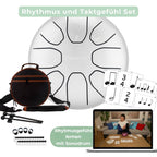 Sonodrum „Standard“ Rhythmus-Set – Zungentrommel (14/20 cm) + Happy Beatz Lernkarten & Videokurs | Floh im Ohr TV
