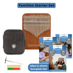 Sonodrum Kalimba Familien Starter Set – Kalimba aus afrikanischem Korallenholz mit Tasche und 3 Musikbüchern