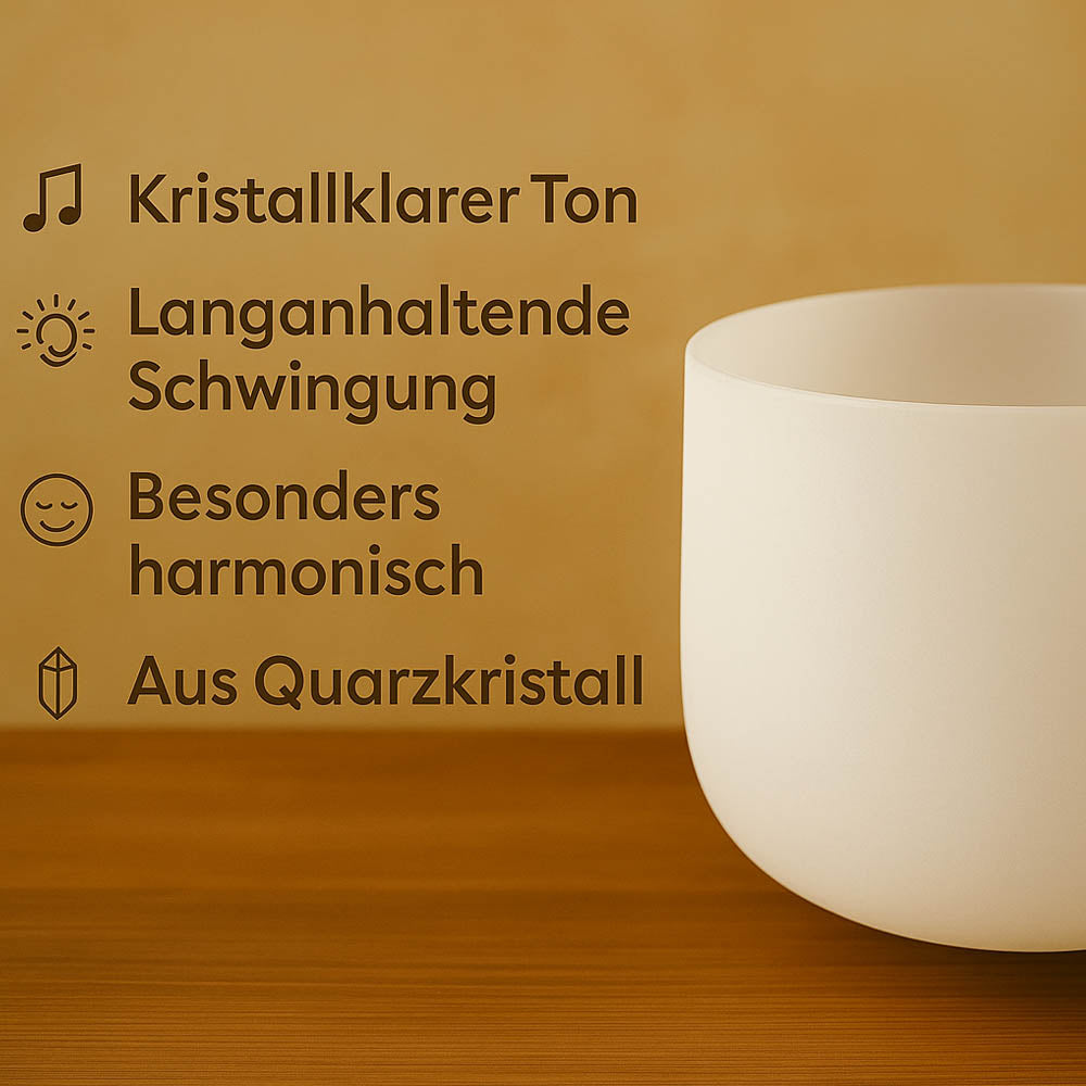 Sonodrum Kristallklangschale aus Quarzkristall – 432 Hz | Mattierte Klangschale für Meditation & Entspannung