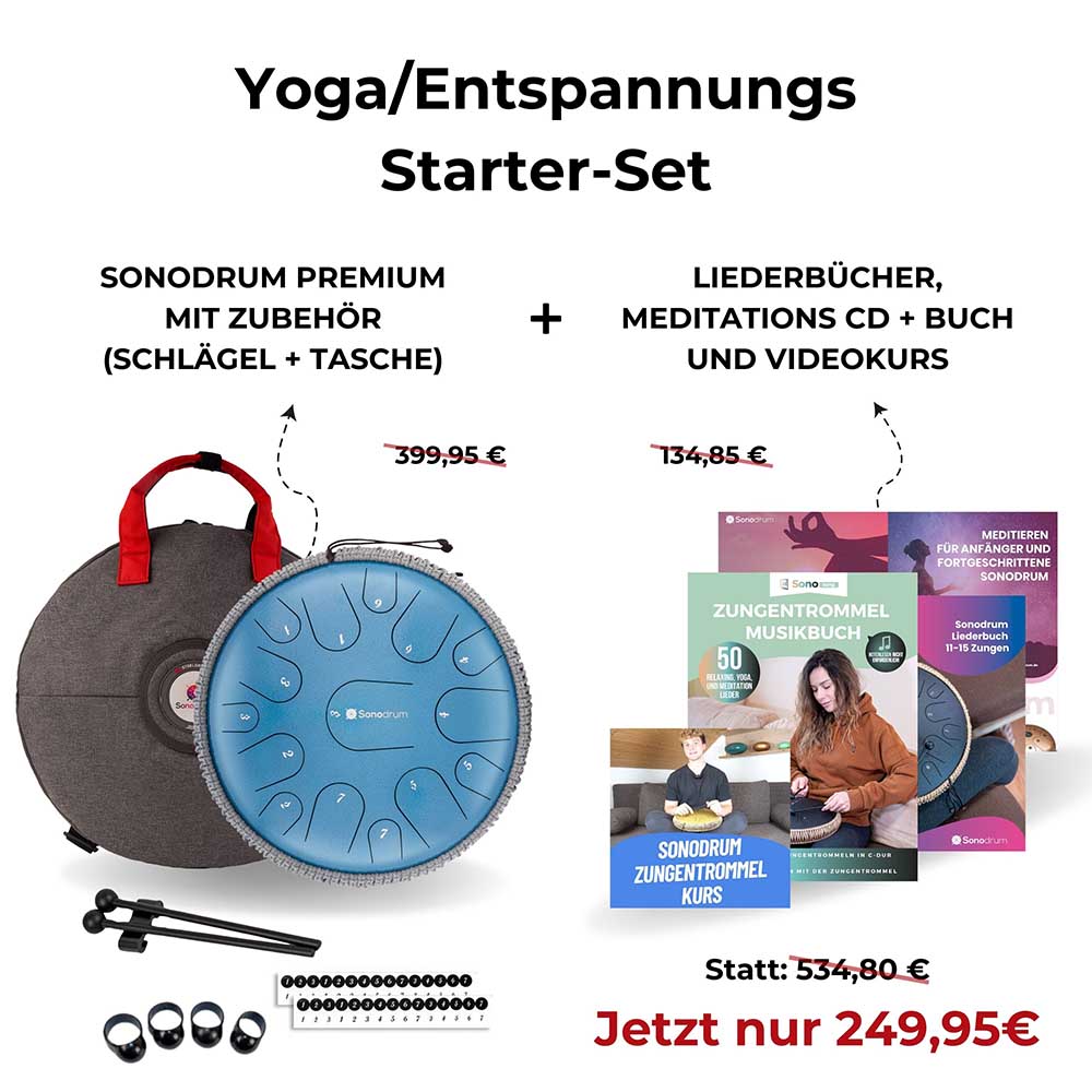 SonodrumZungentrommel-Yoga_Entspannungs-Starter-Set-Blau