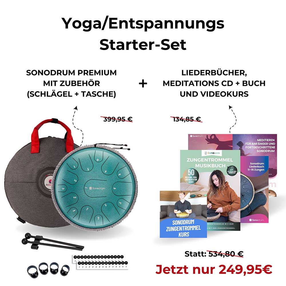 SonodrumZungentrommel-Yoga_Entspannungs-Starter-Set-Grun