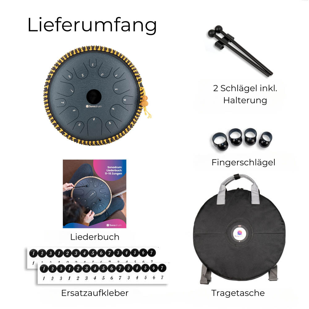 SonodrumZungentrommelExclusiveC-Dur38cmDunkelblauTongueDrumLieferumfang