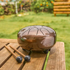 SonodrumZungentrommelStandardBraun14cmC-Dur-Handgefertigt-8Zungen-C-Dur-Schlagel