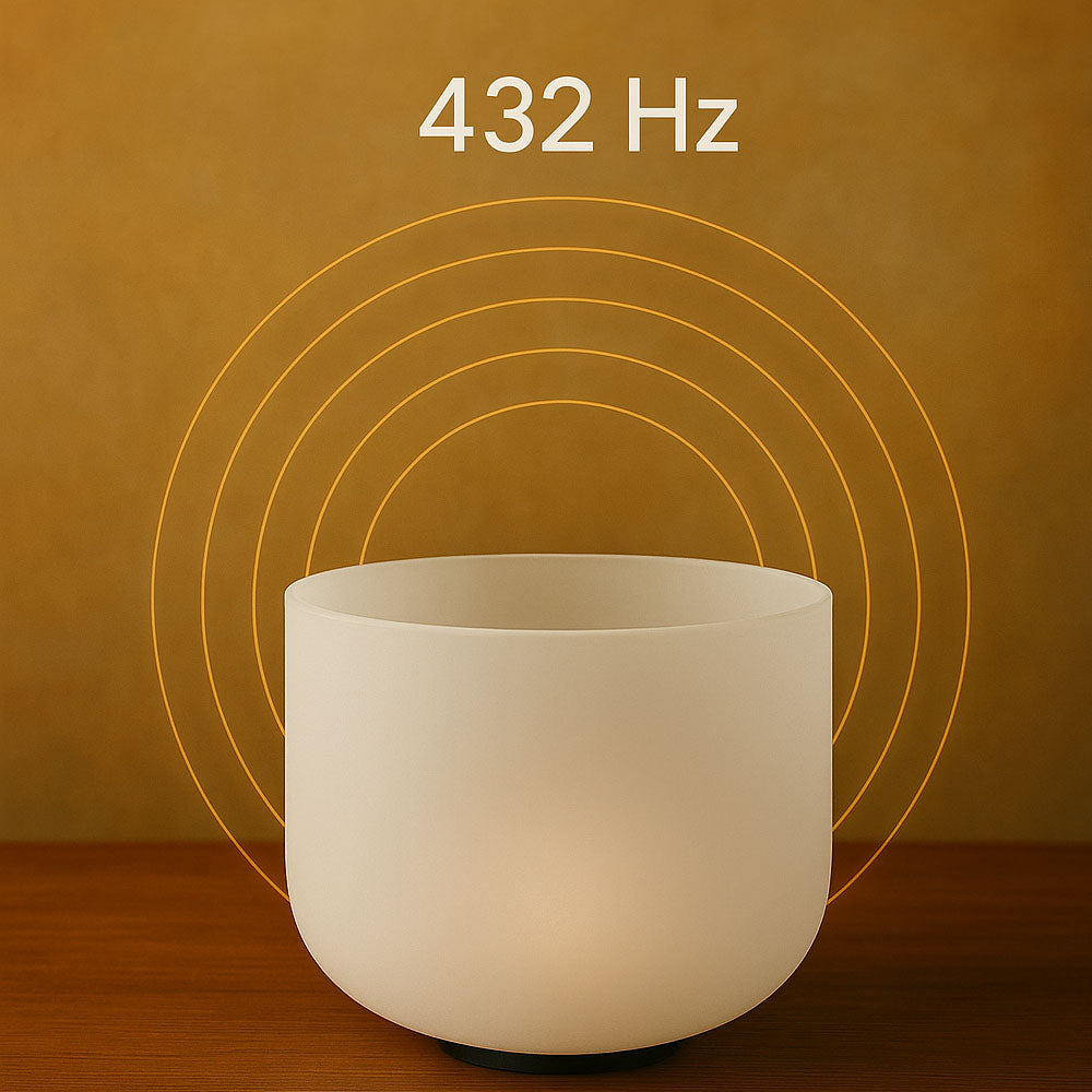 Sonodrum Kristallklangschale aus Quarzkristall – 432 Hz | Mattierte Klangschale für Meditation & Entspannung