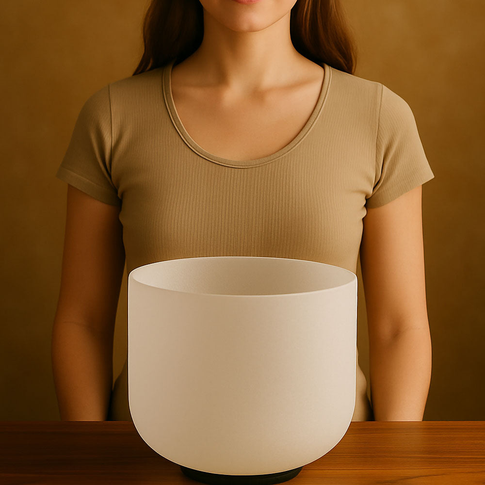 Sonodrum Kristallklangschale aus Quarzkristall – 432 Hz | Mattierte Klangschale für Meditation & Entspannung