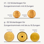 Sonodrum Let’s Play Zungentrommel - Stickerbogen einzeln für alle 8-Zungen Zungentrommeln (C1–C2) - Floh im Ohr TV 2