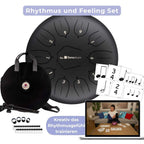 Sonodrum „Standard“ 30 cm – Rhythmus & Feeling Set – 11 Zungen + Happy Beatz® Karten & Videokurs | Floh im Ohr TV1