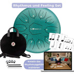 Sonodrum „Standard“ 30 cm – Rhythmus & Feeling Set – 11 Zungen + Happy Beatz® Karten & Videokurs | Floh im Ohr TV3