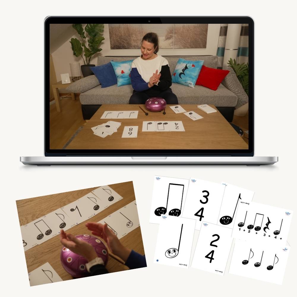 Sonodrum „Standard“ 30 cm – Rhythmus & Feeling Set – 11 Zungen + Happy Beatz® Karten & Videokurs | Floh im Ohr TV9