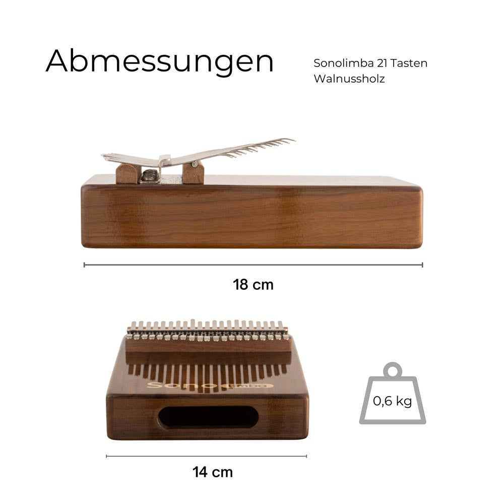 Sonolimba_Kalimba_21Tasten_Walnussholz_C-Dur_Abmessungen
