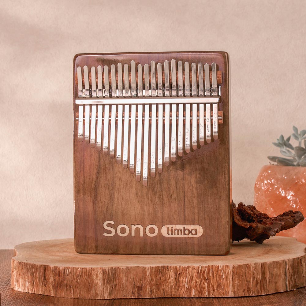 Sonolimba_Kalimba_21Tasten_Walnussholz_C-Dur_Blumenhintergrund