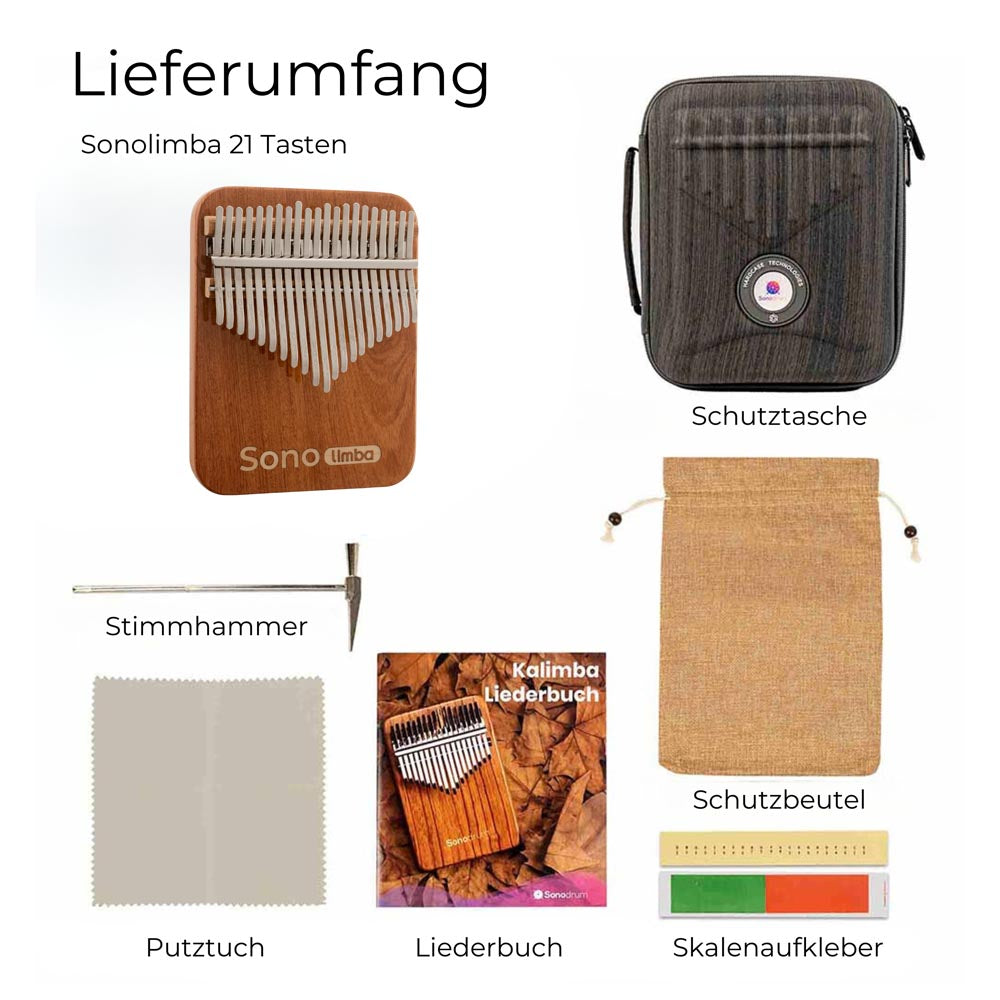 Sonolimba_Kalimba_21Tasten_afrikanisches_Korallenholz_C-Dur_Lieferumfang
