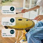 Sonodrum Stressbewältigungs Starter Set – Zungentrommel mit Tasche, Kursmaterialien und Zubehör für Stressabbau