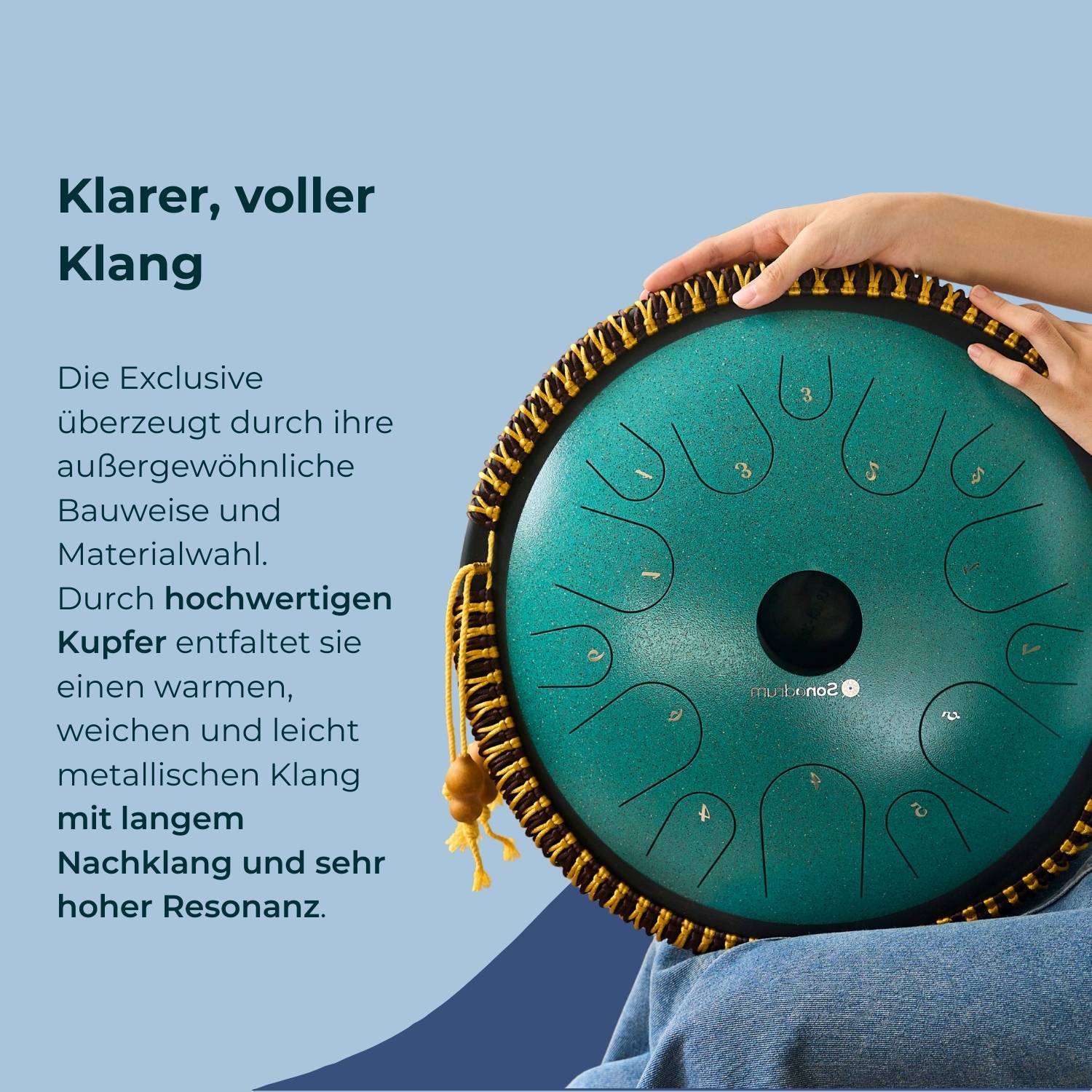 Sonodrum Stressbewältigungs Starter Set – Zungentrommel mit Tasche, Kursmaterialien und Zubehör für Stressabbau
