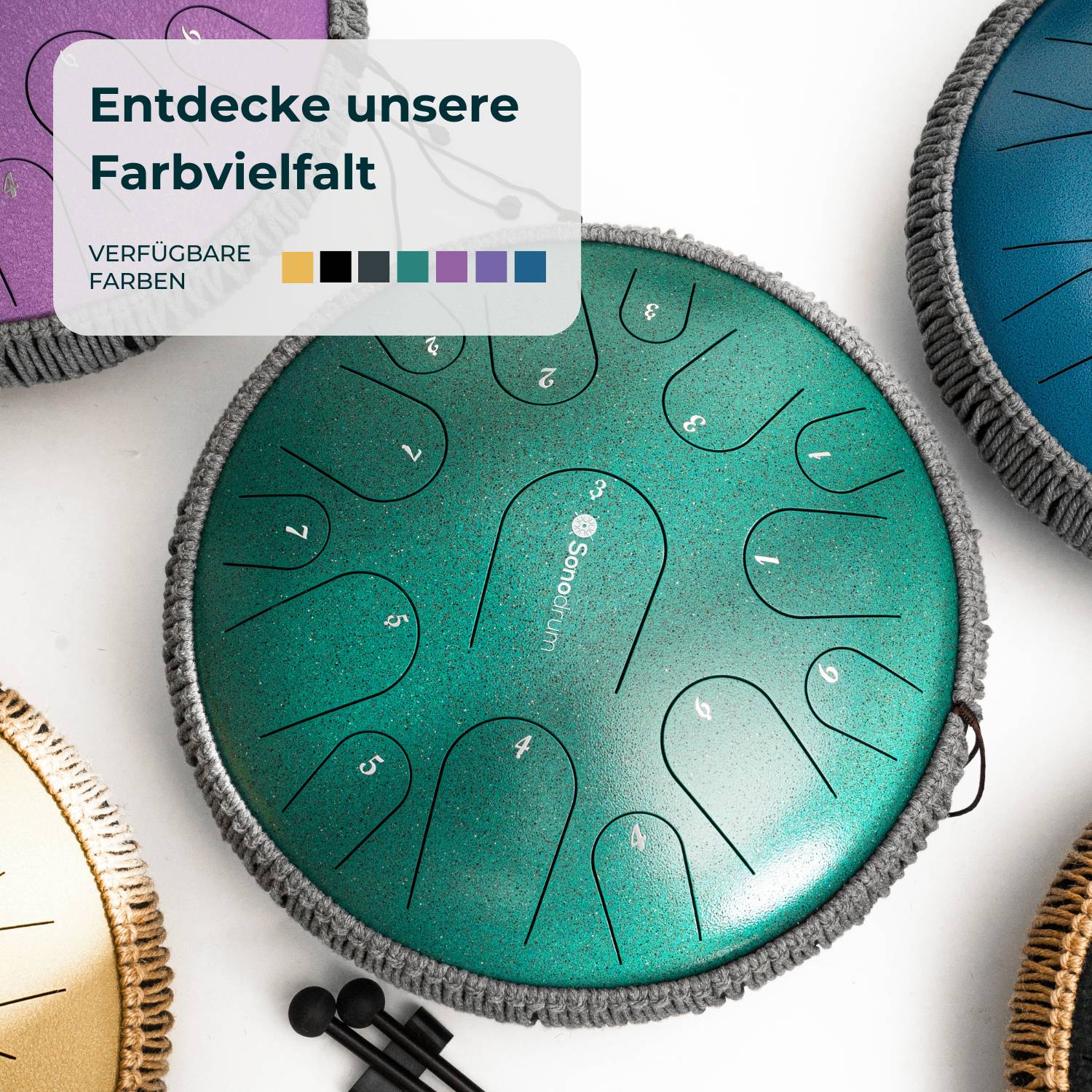 Sonodrum Entspannungs Starter Set – Zungentrommel mit Tasche, Kursmaterialien und Zubehör