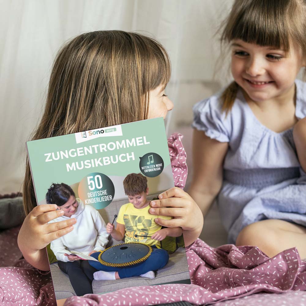 Zungentrommel Musikbuch - 50 Deutsche Kinderlieder - Für alle Zungentrommeln in C-Dur mit 8 / 11 / 13 / 14 / 15 Zungen - PDF zum Download