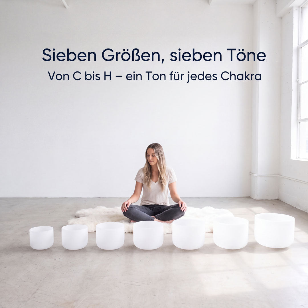 Sonobowl Kristallklangschale Frosted 3er-Set „Aura"