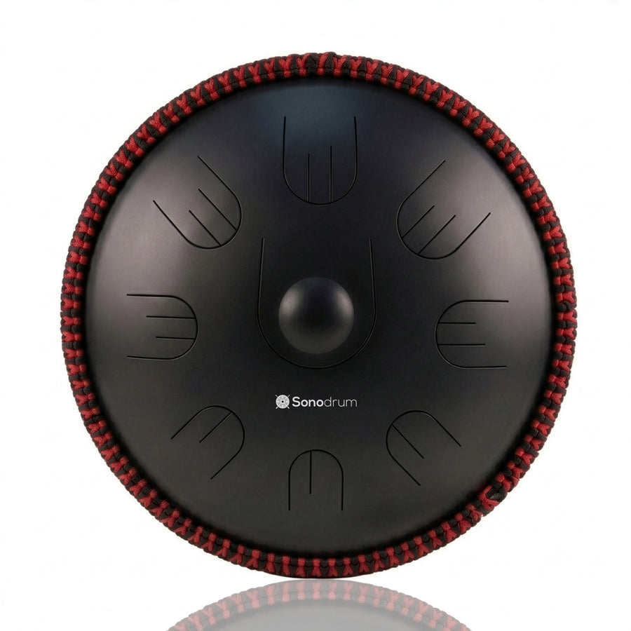 Sonodrum „Handpan Hybrid“ - handgefertigte Handpan-Alternative - 35,5cm - 9 Zungen - D-Kurd