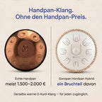 Sonodrum „Handpan Hybrid“ - handgefertigte Handpan-Alternative - 35,5cm - 9 Zungen - D-Kurd