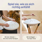 Sonodrum „Handpan Hybrid“ - handgefertigte Handpan-Alternative - 35,5cm - 9 Zungen - D-Kurd