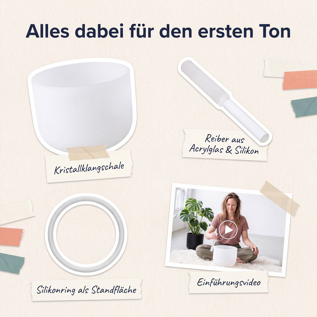 Sonobowl Kristallklangschale Frosted 3er-Set „Aura"