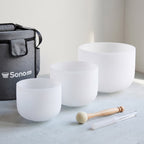 Sonobowl Kristallklangschale Pastell 3er-Set „Bloom"