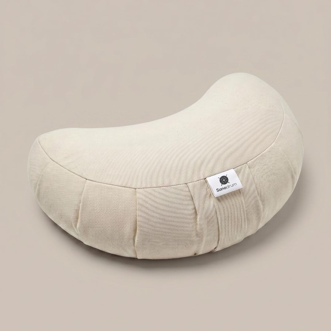 sonodrum meditationskissen halbmond in beige