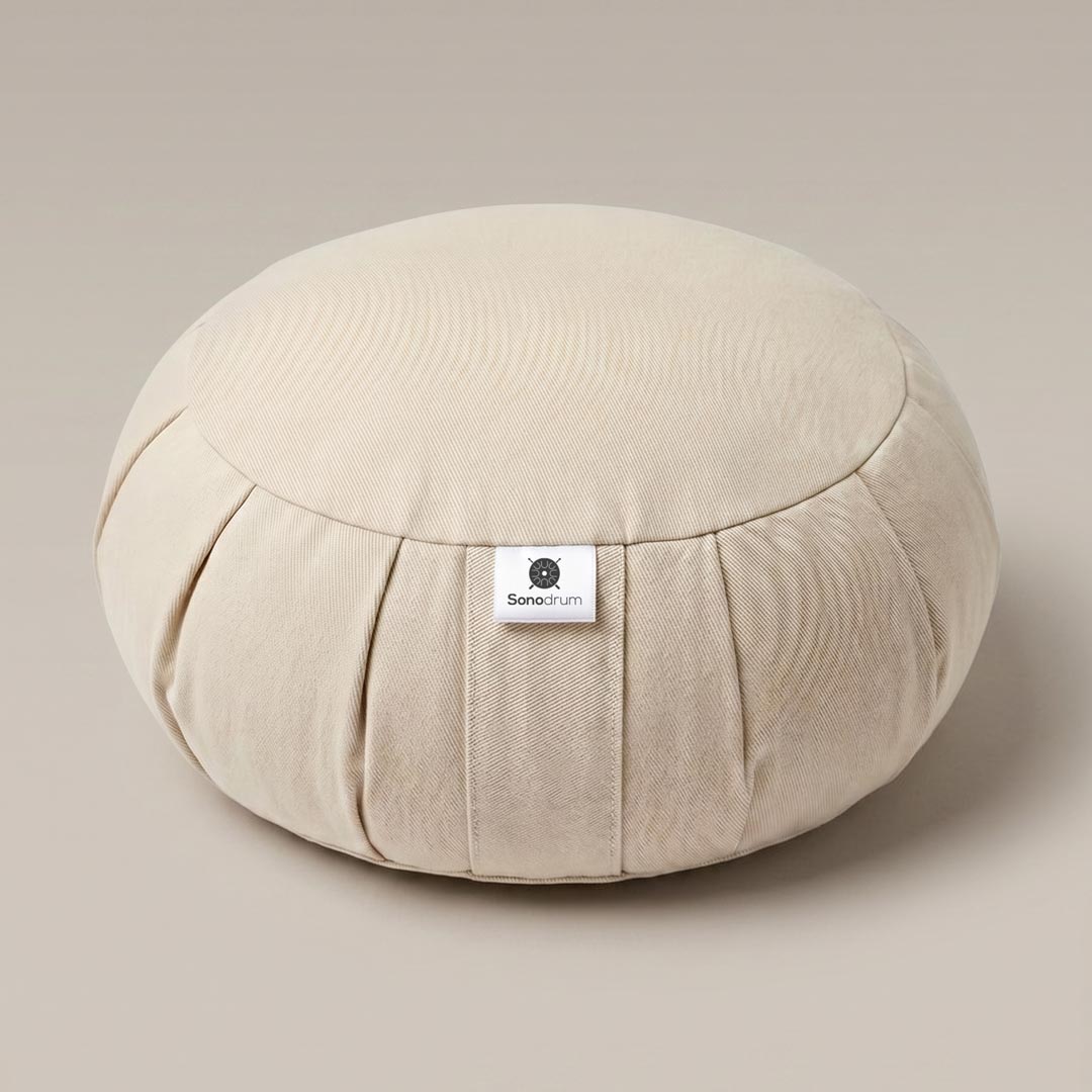 sonodrum meditationskissen rund in beige