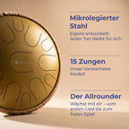 Sonodrum Zungentrommel - "Premium" - Handgefertigt - 35,5cm - 15 Zungen - C-Dur