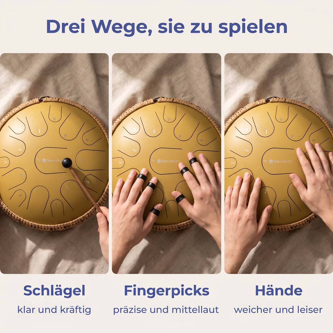 Sonodrum Zungentrommel - "Premium" - Handgefertigt - 35,5cm - 15 Zungen - C-Dur