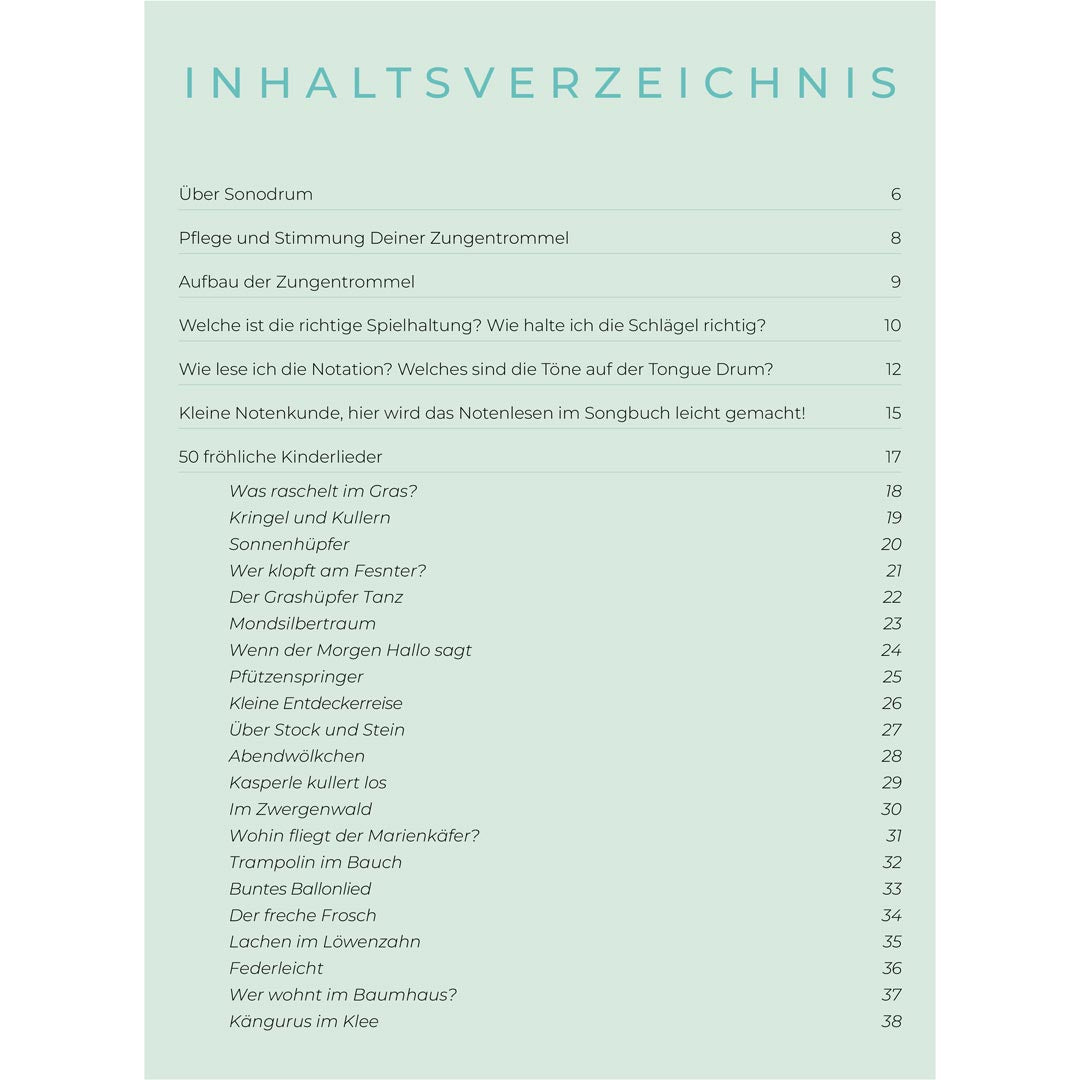 sonodrum zungentrommel musikbuch 50 fröhliche kinderlieder inhalt 1