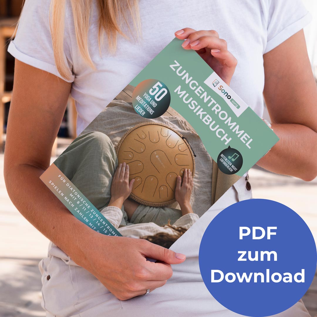 Zungentrommel Musikbuch - 50 Lieder für Yoga & Meditation - Für Zungentrommeln in C-Dur - PDF zum Download