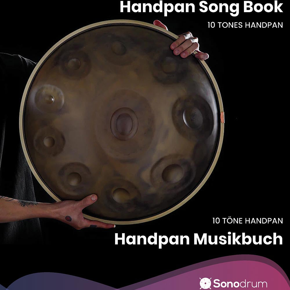 Handpan Liederbuch Musikbuch - 10 Töne - 30 Lieder - PDF zum Download