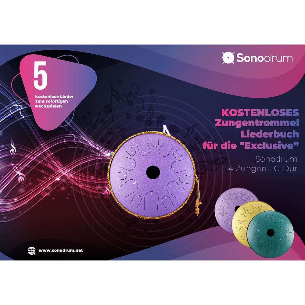 Kostenloses Zungentrommel Liederbuch - 14 Zungen - C-Dur - Exclusive - PDF zum Download