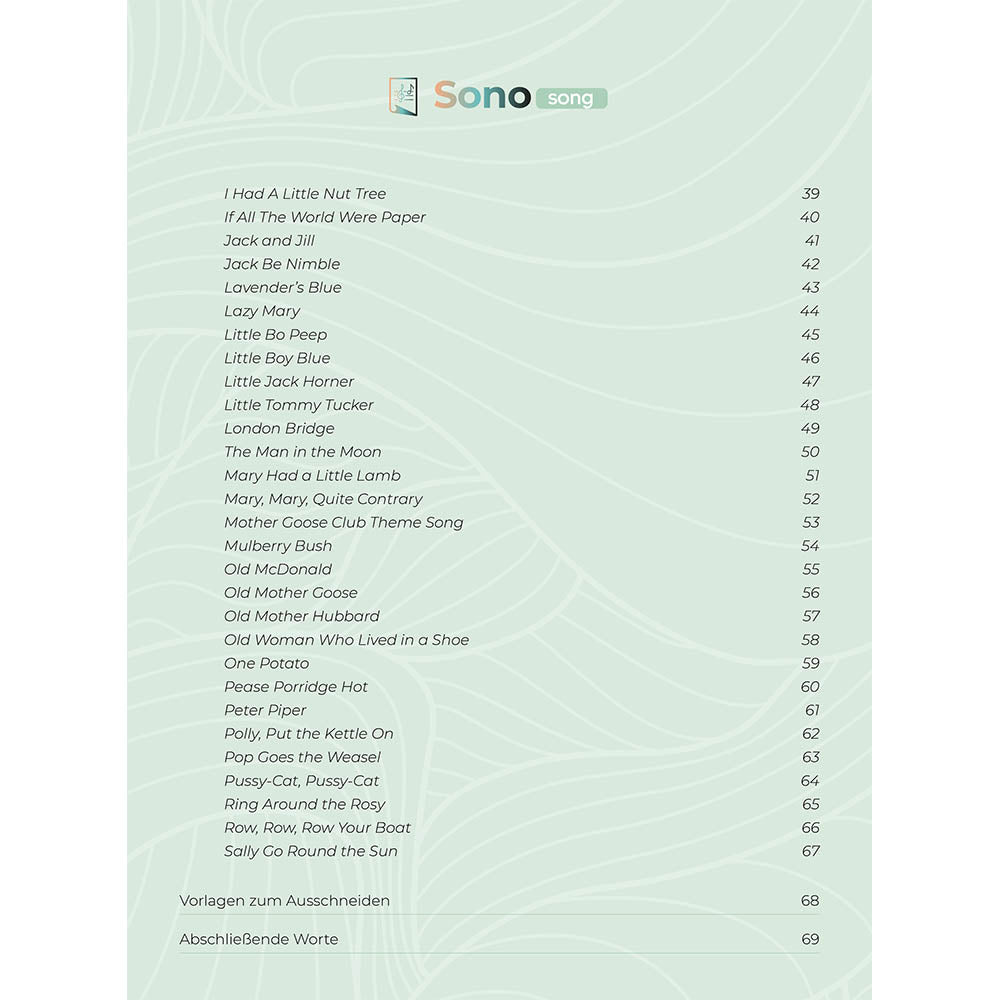Zungentrommel Musikbuch - 50 Englische Kinderlieder - Für alle Zungentrommeln in C-Dur mit 8 / 11 / 13 / 14 / 15 Zungen - PDF zum Download