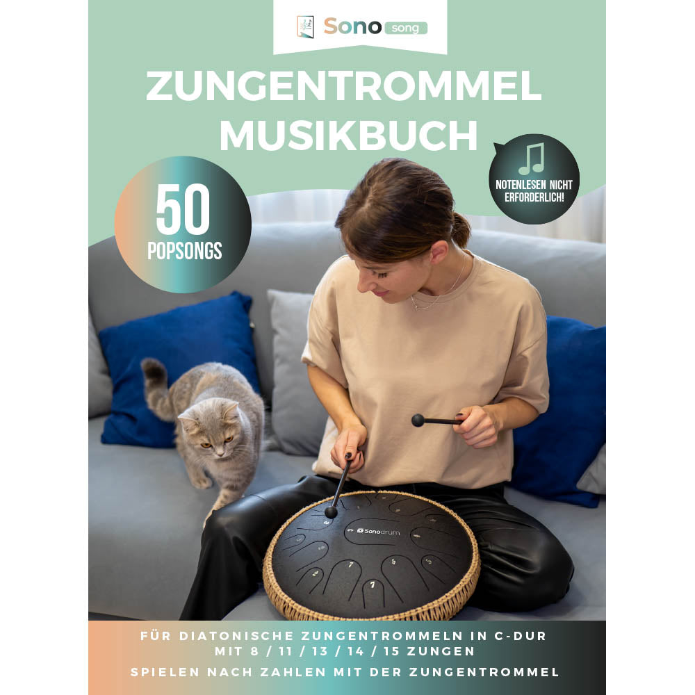 Zungentrommel Musikbuch - 50 Popsongs - Für alle Zungentrommeln in C-Dur mit 8 / 11 / 13 / 14 / 15 Zungen - PDF zum Download