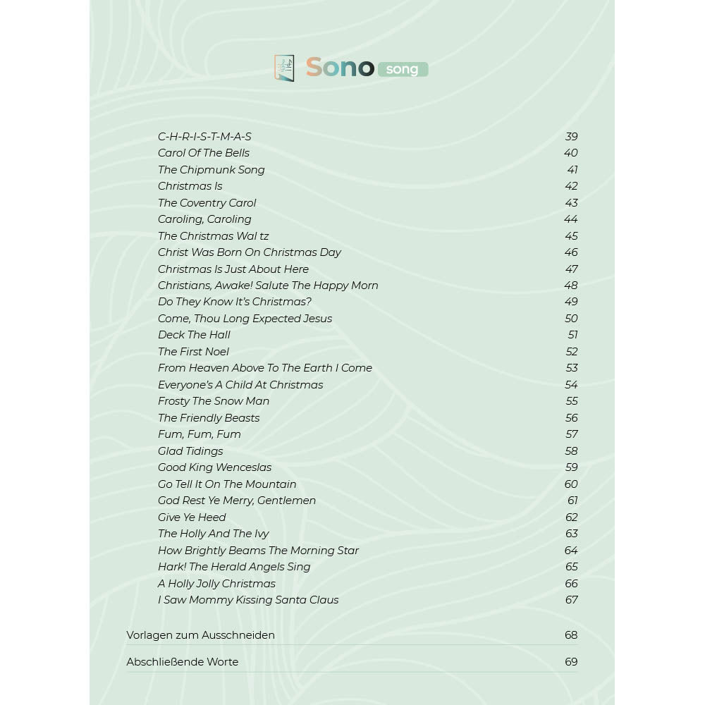 Zungentrommel Musikbuch - 50 Weihnachtslieder (Englisch) - Für alle Zungentrommeln in C-Dur mit 8 / 11 / 13 / 14 / 15 Zungen - PDF zum Download3